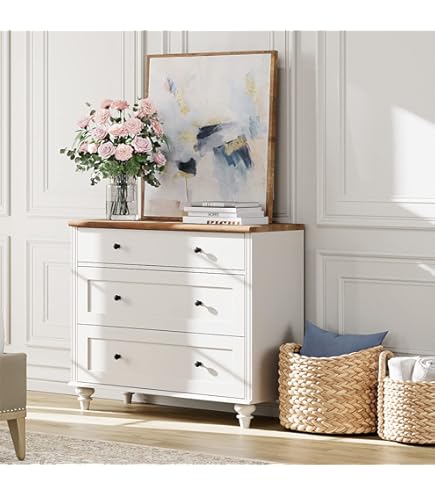 【送料無料】３点セット/ Vintage Style Dresser Retro Mid-Century 3 Drawer Dresser in Hazelnut | Simply Nursery